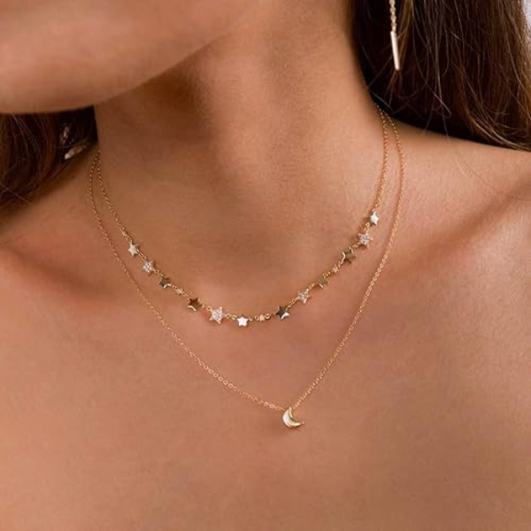 Silver Crescent Moon Pendant Necklace