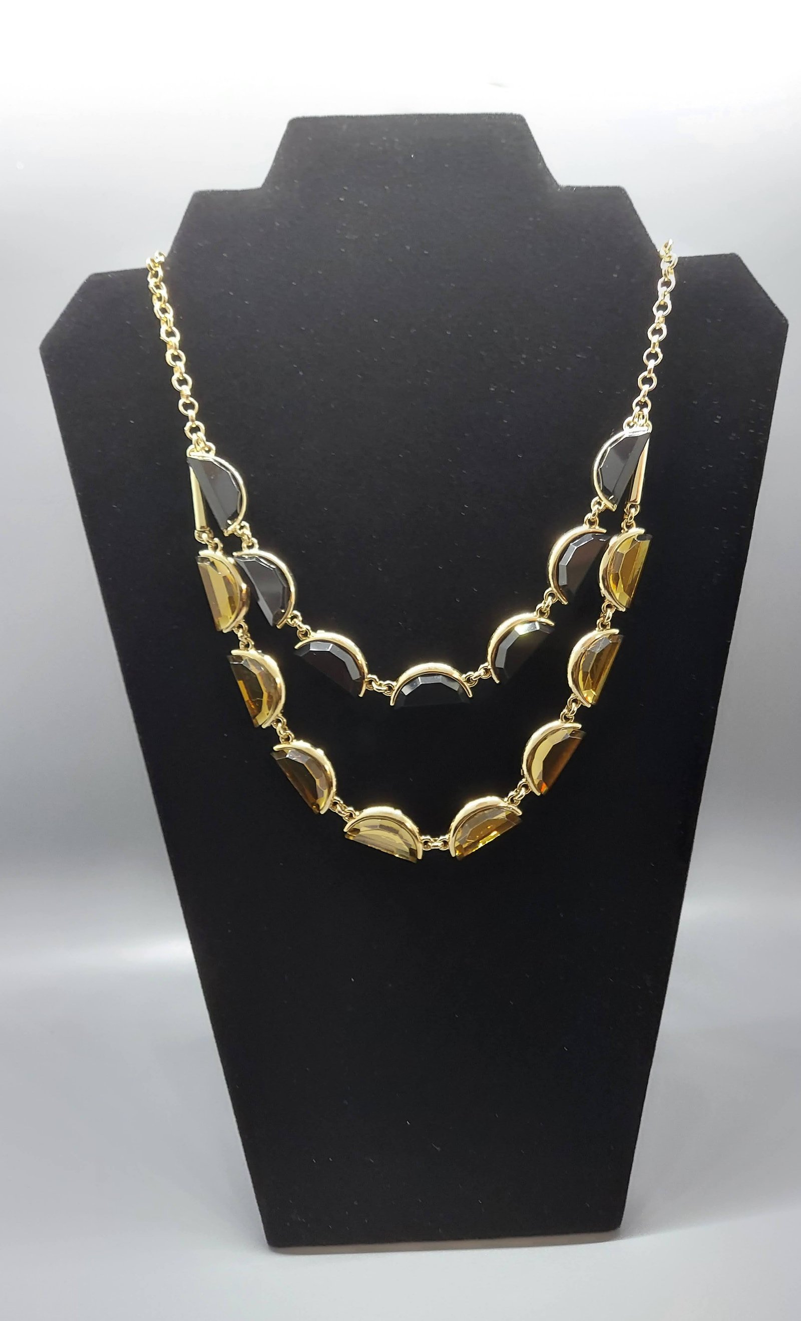 Silver & Black Crescent Moon Necklace