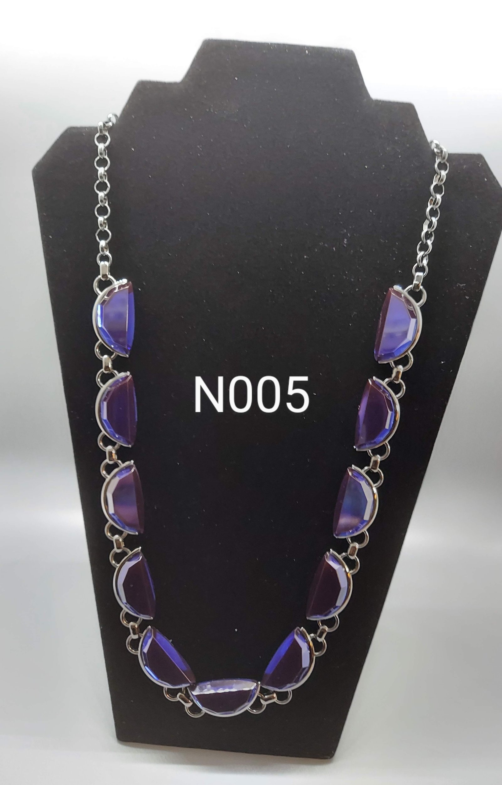 Purple Crescent Moon Necklace