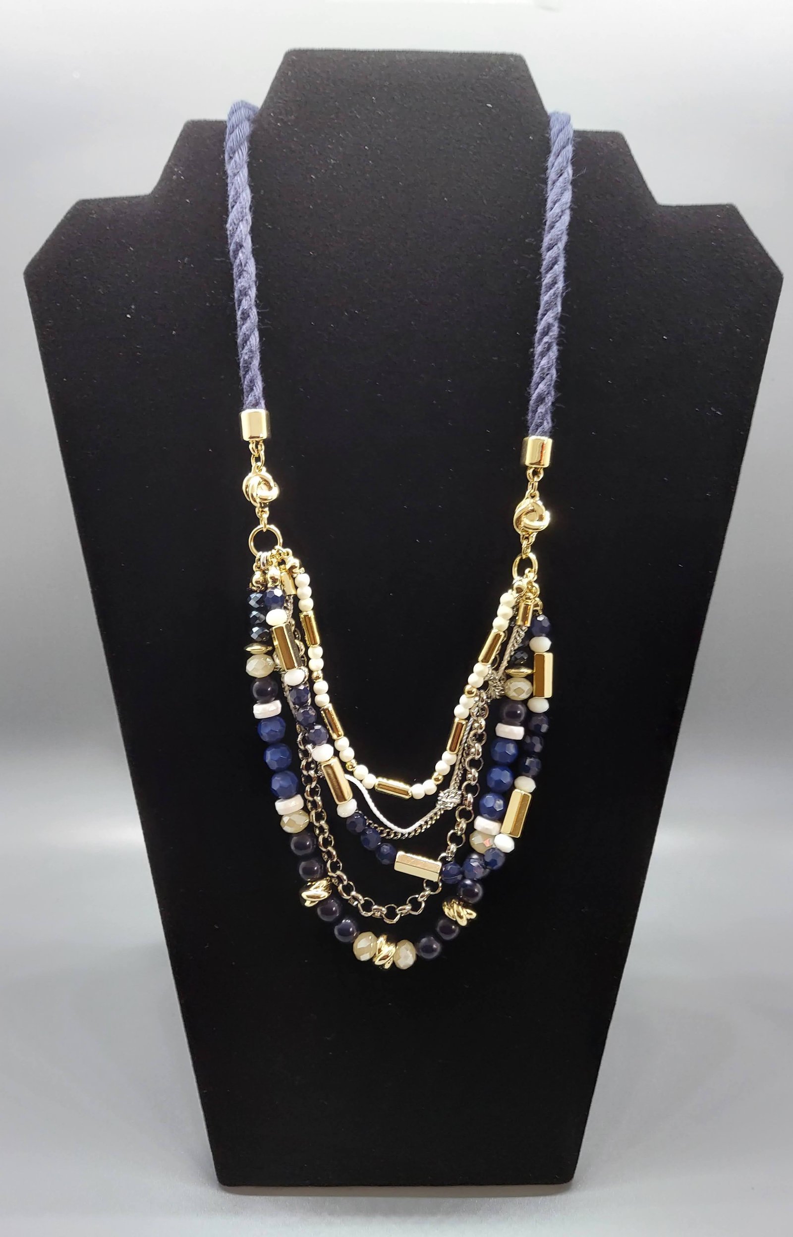 Tiered Beaded Necklace with Bracelet