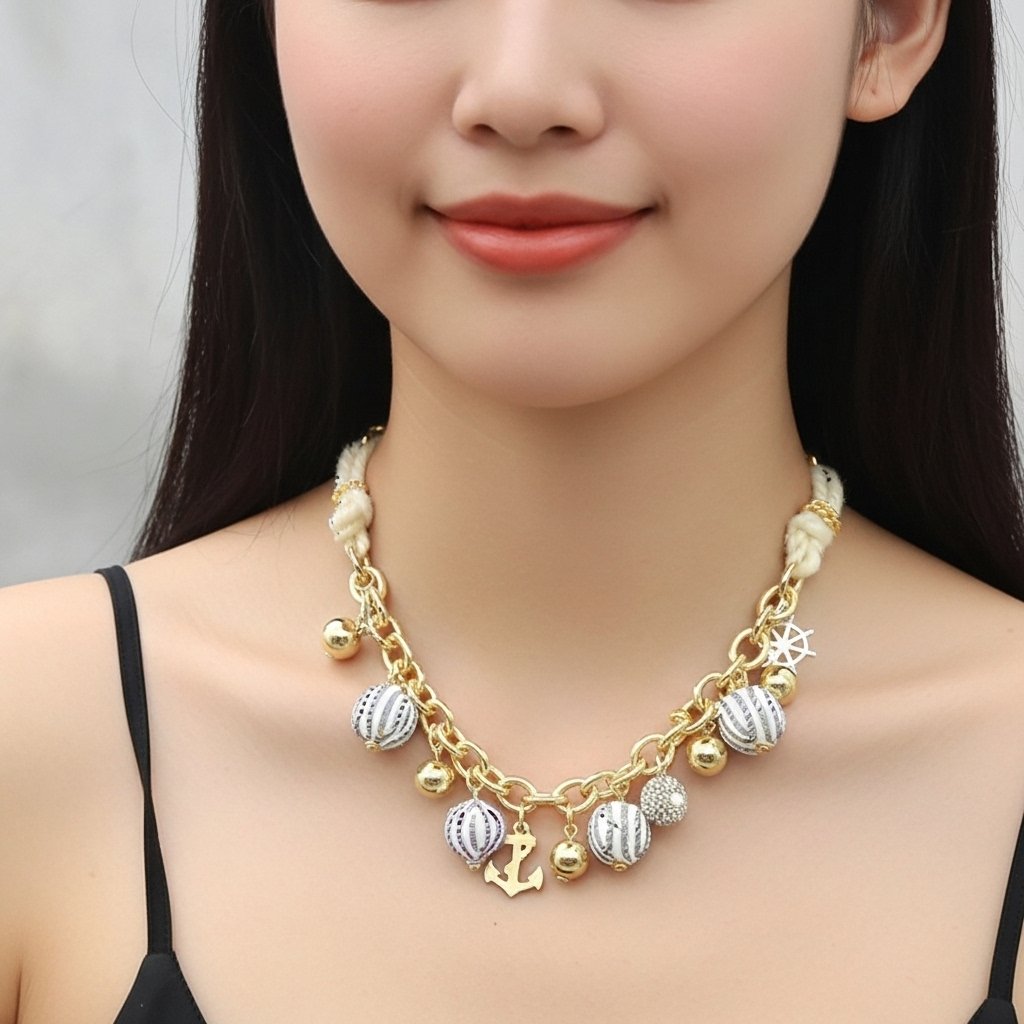 Nautical Themed Necklace with Bracelet